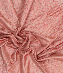 Peach Woven Art Dupion Saree With Floral Vine Motifs-BL5959