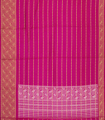 Hot Pink Woven Synthetic Dola Silk Saree With Zari Stripes-BL5718
