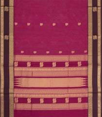 Pink Handloom Silk Cotton Saree With Zari Buttas & Contrast Border-SC4821