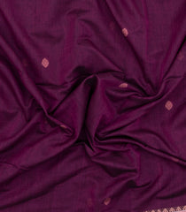 Burgundy Handloom Bengal Cotton Saree With Floral Motifs-BG2000