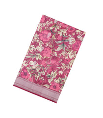 Dusty Pink Handloom Silk Saree With Printed Floral Motifs-PS0761