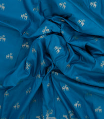 Blue Woven Art Soft Silk Saree With Deer Motifs-BL4394