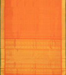 Orange Handloom Kanchipuram Silk Saree With Dotted Zari Stripes-KA15680