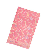 Baby Pink Handloom Banarasi Silk Saree With Meena Motifs & Corner Buttas-BE1440