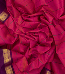 Pink Handloom Kanchipuram Silk Saree With Silk Stripes - KA14637
