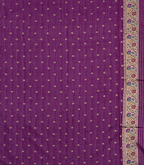 Dark Magenta Woven Art Dupion Saree With Buttas & Tie and Dye Border-BL5908
