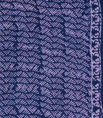 Indigo Printed Jaipur Cotton Saree With Floral Motifs-JC1454