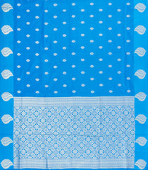 Sky Blue Woven Blended Aura Saree With Zari Buttas & Zari Border-BL5812