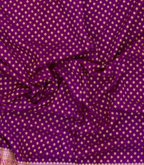 Magenta Handloom Banarasi Khaddi Georgette Silk Saree With Contrast Border-BE1792