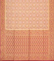 Peach Woven Art Dupion Tissue Saree With Tie & Dye Motifs-BL5868