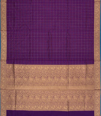 Purple Handloom Silk Cotton Saree With Dotted Checks -SC4260