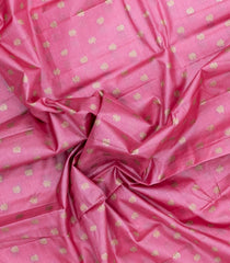 Baby Pink Woven Tussar Silk Saree With Floral Buttas-TU3416