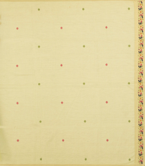 Lime Green Woven Blended Cotton Saree With Pichwai Meena Motifs-BL4787