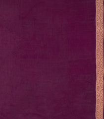Dark Magenta Woven Blended Viscose Saree With Stripes & Elephant Buttas-BL4994