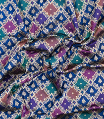 Blue Handloom Banarasi Rangkat Silk Saree With Meena Floral Motifs-BE1902