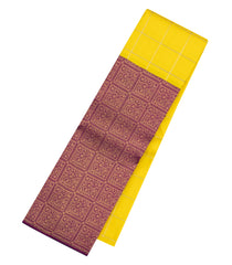 Yellow Handloom Korvai Kanchipuram Half & Half Silk Saree-KA15511