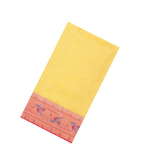 Sandal Handloom Soft Silk Saree With Contrast Meena Border-SO4725