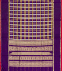 Multi Colour Handloom Silk Cotton Saree With Checks-SC4341