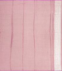 Dusty Pink Handloom Banarasi Tissue Silk Saree With Floral Vine Motifs-BE1408