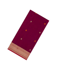 Crimson Handloom Maheswari Silk Cotton Saree With Buttas-SC4175