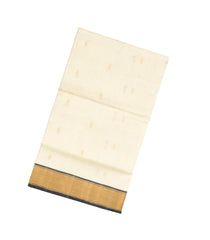 Off White Handloom Silk Cotton Saree With Contrast Border-SC3561