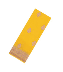 Mustard Woven Pure Organza Silk Saree With Zari Buttas-KS1085