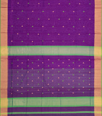 Purple Handloom Maheswari Silk Cotton Saree With Buttas & Zari Border-SC4874