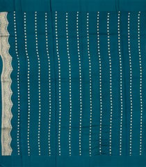 Dark Peach Handloom Banarasi Silk Saree With Floral Buttas & Contrast Blouse-BE1719