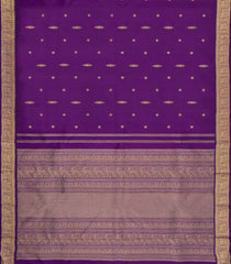 Purple Handloom Kanchipuram Silk Saree With Buttas-KA15137