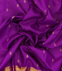 Purple Handloom Kanchipuram Silk Saree With Zari Stripes & Buttas-KA14205