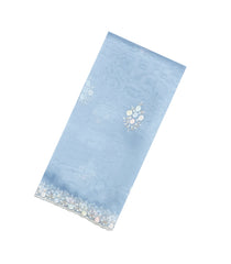 Light Blue Woven Pure Organza Silk Saree With Meena Floral Embroidery -EN2108