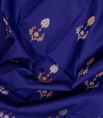 Blue Handloom Korvai Kanchipuram Silk Saree With Meena Buttas-KA15445