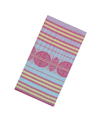 Dusty Pink Handloom Bengal Cotton Saree With Temple Border-BG1937-Dusty Pink