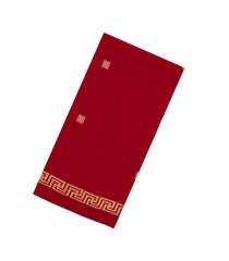 Red Handloom Bengal Cotton Saree With Buttas-BG1612