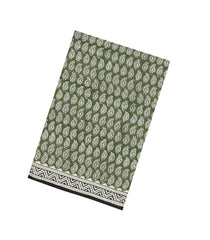 Green Printed Jaipur Cotton Saree With Floral Motifs-JC1663