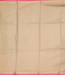 Beige Handloom Tussar Silk Saree With Embroidered & Printed Madhubani Motifs-TU2663