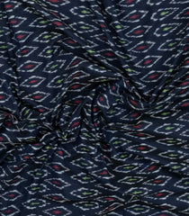 Midnight Blue Handwoven Orissa Cotton Saree With Tie & Dye Motifs-OR0908