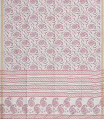 Off White Printed Synthetic Kotha Silk Saree With Zari Border-SY0028
