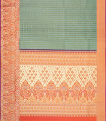 Aquamarine Handloom Kanchipuram Bridal Silk Saree With Contrast Meena Border-KA16278