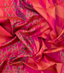 Pink Handloom Soft Silk Saree With Tie & dye Motifs & Contrast Pallu-SO4598