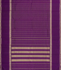 Purple Handloom Kanchipuram Silk Saree With Zari Checks-KA14687