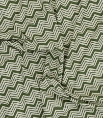 Green Printed Jaipur Cotton Saree With Floral Motifs-JC1664