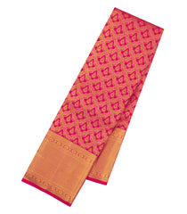 Pink Handloom Kanchipuram Silk Saree With Floral Jaal Motifs-KA16832