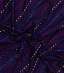 Purple Handloom Bengal Cotton Saree With Floral Motifs-BG1964