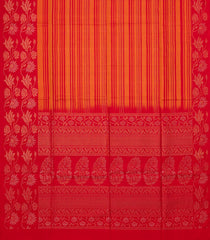 Hot Pink Handloom Soft Silk Saree With Stripes & Floral Motifs-SO4236