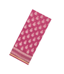 Dusty Pink Printed Chanderi Cotton Saree With Floral Motifs-CC1476