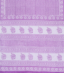 Lavender Printed Jaipur Cotton Saree With Floral Motifs-JC1604