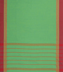Light Green Woven Bengal Cotton Saree With Contrast Border-BG1743
