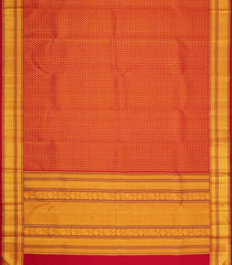 Crimson Handloom Kanchipuram Silk Saree With Kamalam Motifs-KA16188