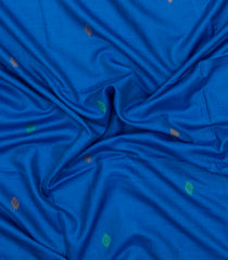 Blue Woven Tussar Silk Saree With Floral Motifs-TU3460